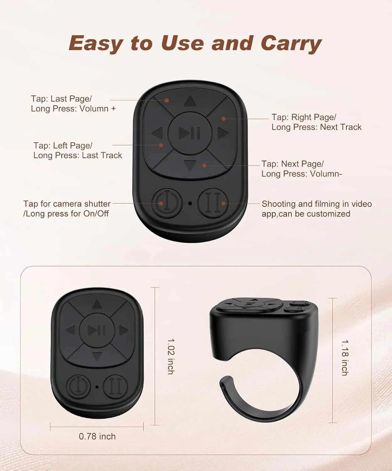 Bluetooth TikTok Scrolling Ring | Wireless Remote for Phone & Tablet