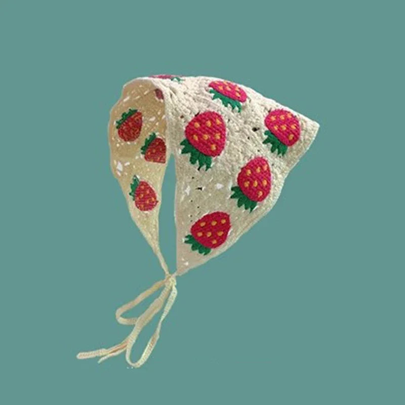 Crochet Floral Triangle Head Scarf