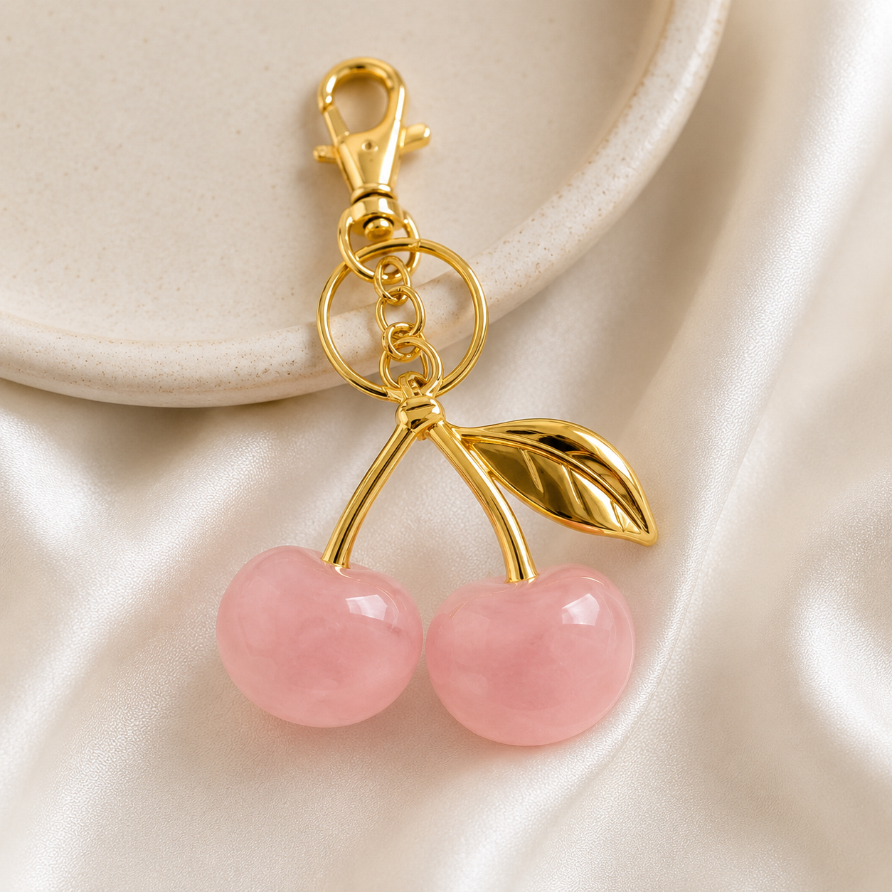 🍒 Sparkling Cherry Charm Keychain | Cute Kawaii Bag Charm | Cherry Purse Accessory | Available in Pink or Red