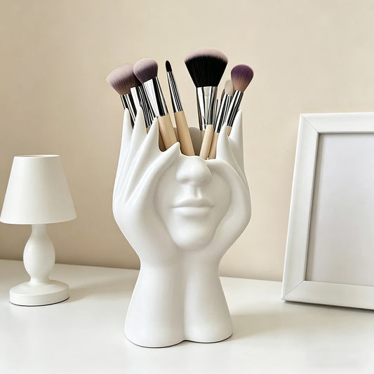 Modern Hand Makeup Brush Holder | Artistic Vanity Organizer