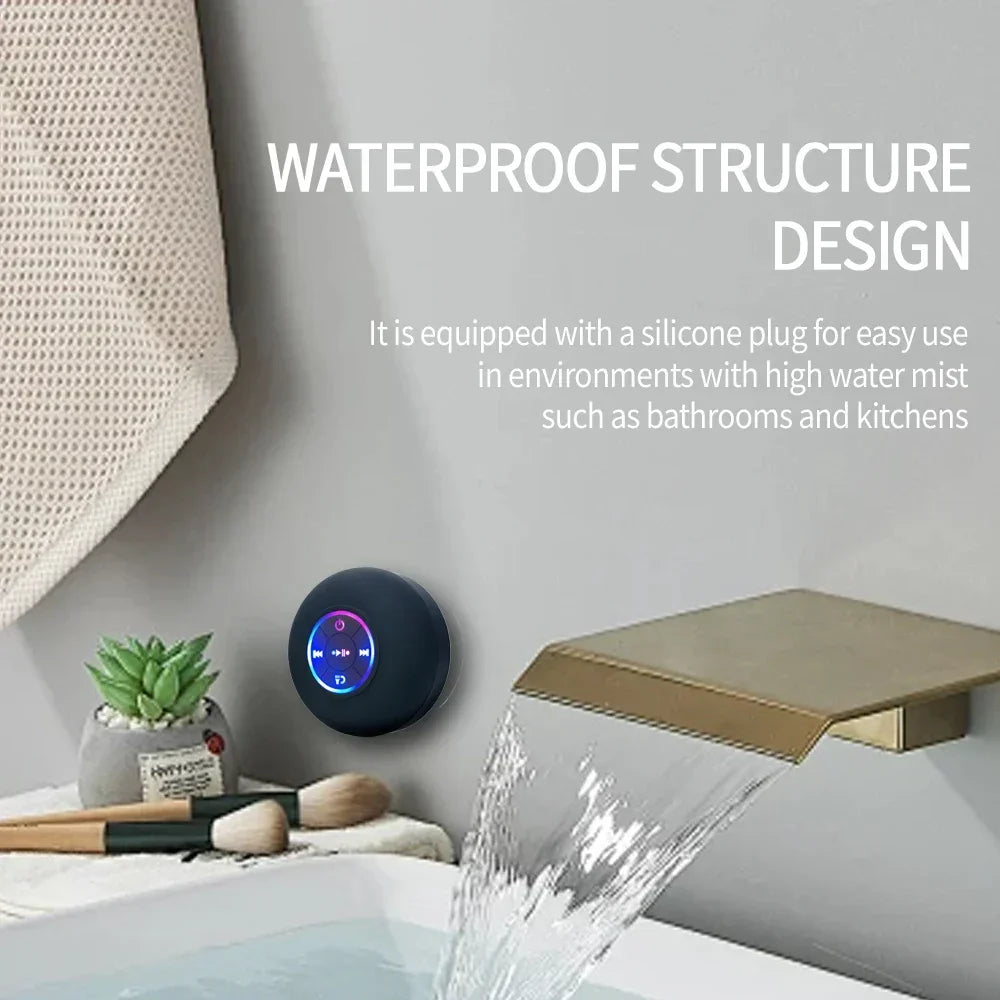 Waterproof Bluetooth Shower Speaker with Suction Cup