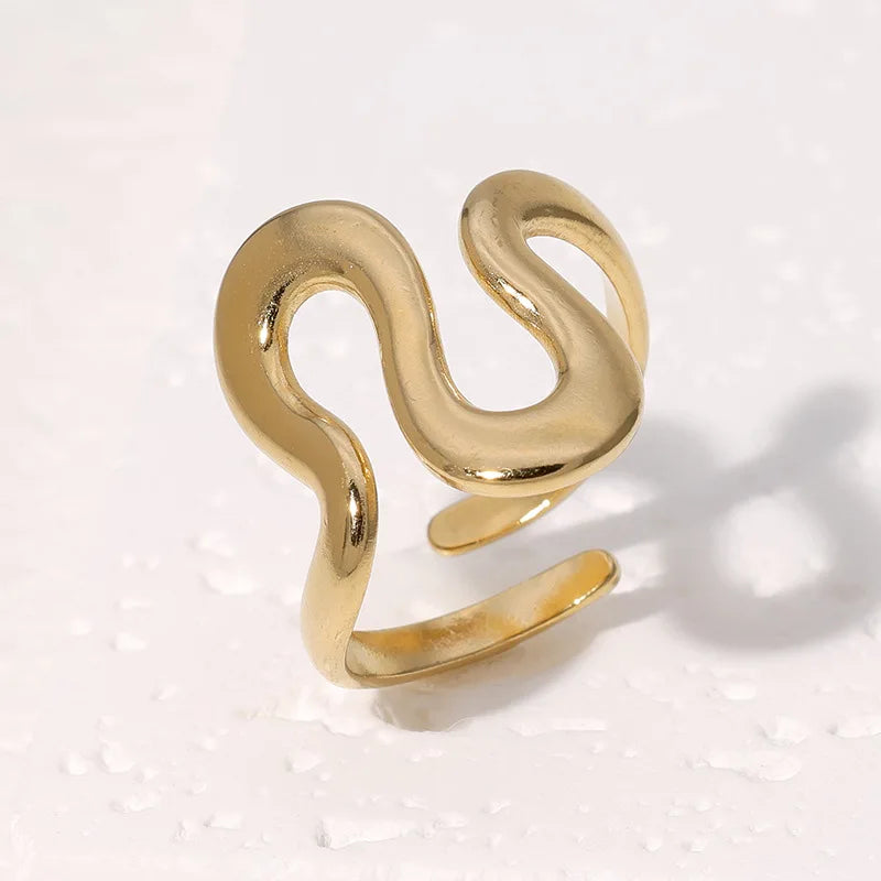 The Serpent Open Ring | Waterproof Stainless Steel Adjustable Ring