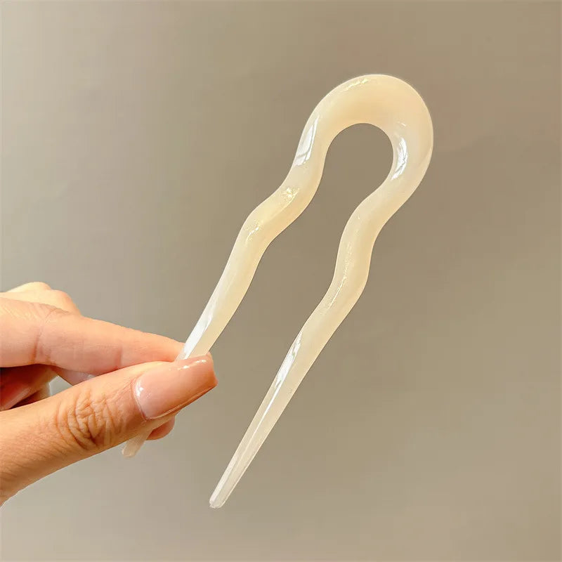 French Twist Hair Pin – Chic Tortoiseshell U-Shaped Hair Fork