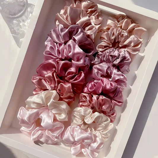 Satin Scrunchie Collection | 16-Piece Soft Hair Tie Set