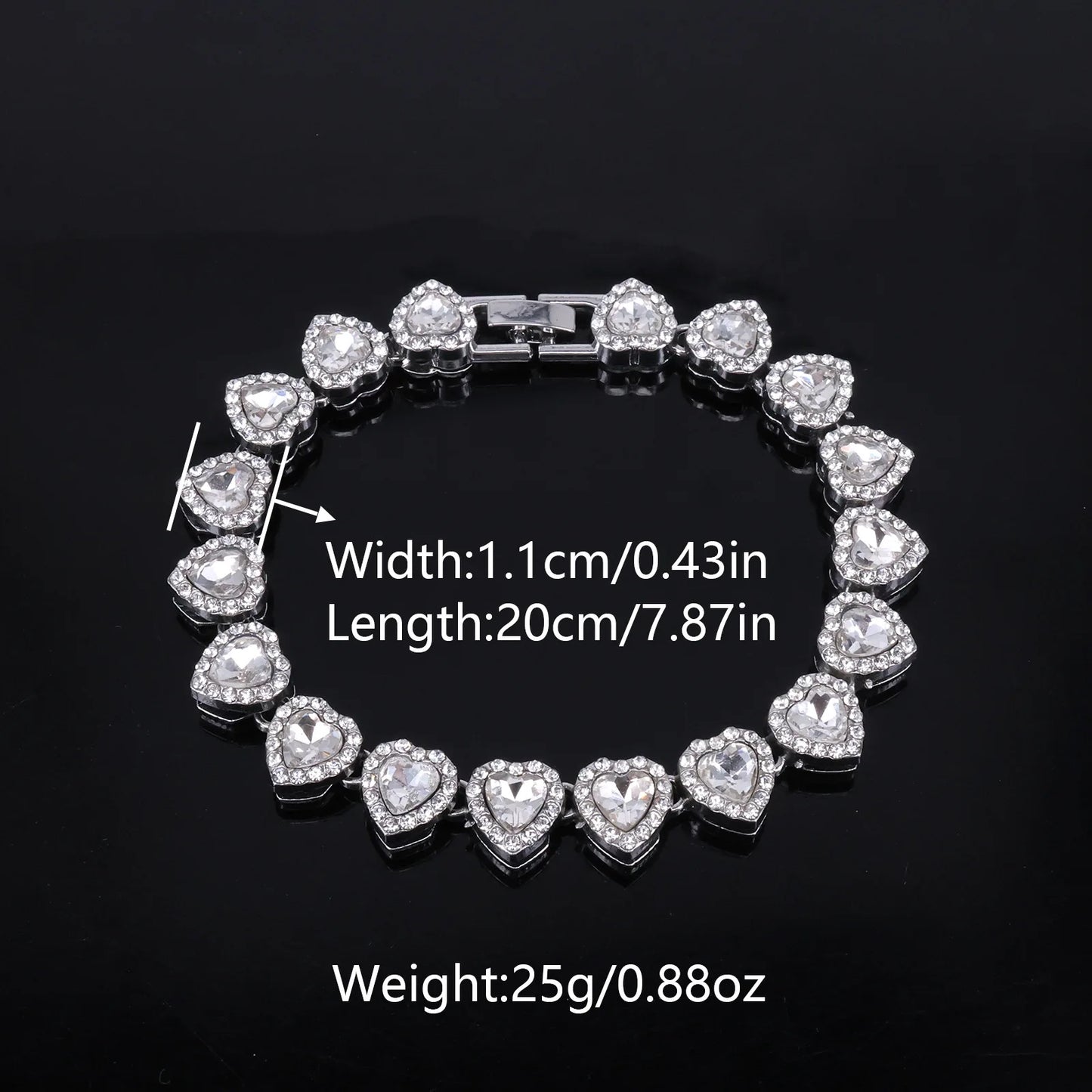 Heart Tennis Necklace & Bracelet Set