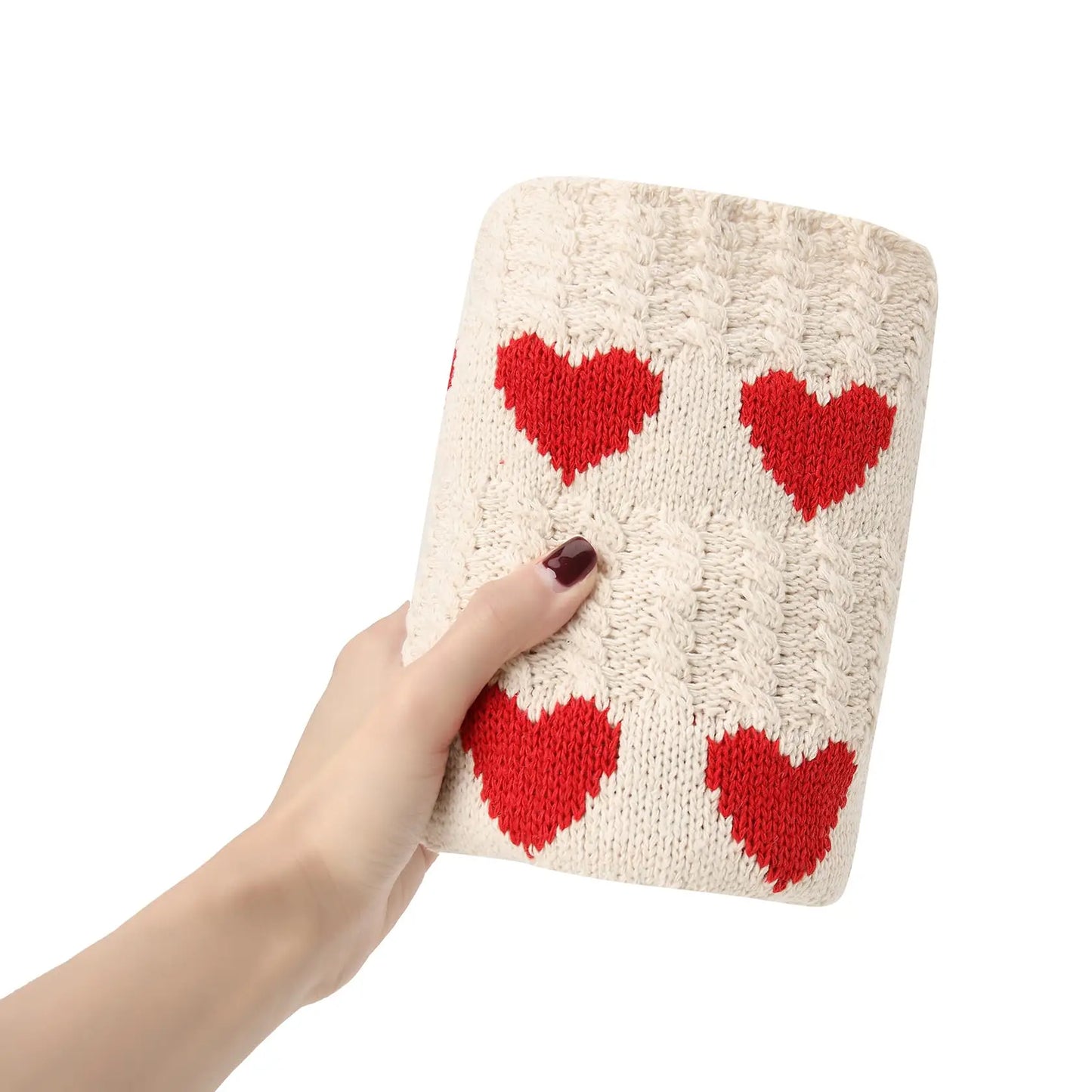 Heart Knit Crochet Tote Bag