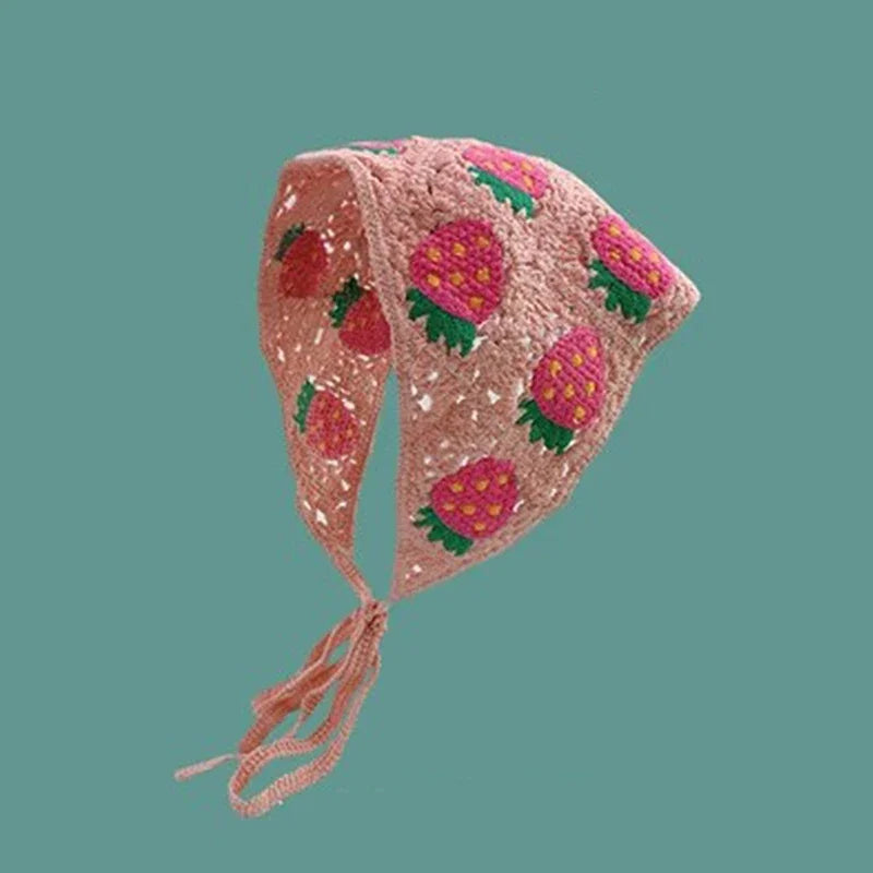 Crochet Floral Triangle Head Scarf