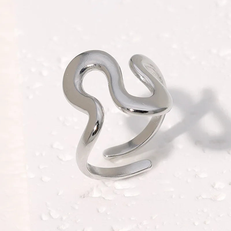 The Serpent Open Ring | Waterproof Stainless Steel Adjustable Ring