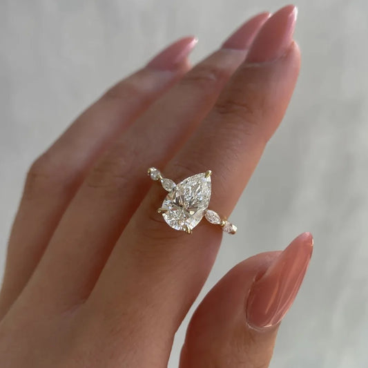 Amelia Pear Solitaire Ring