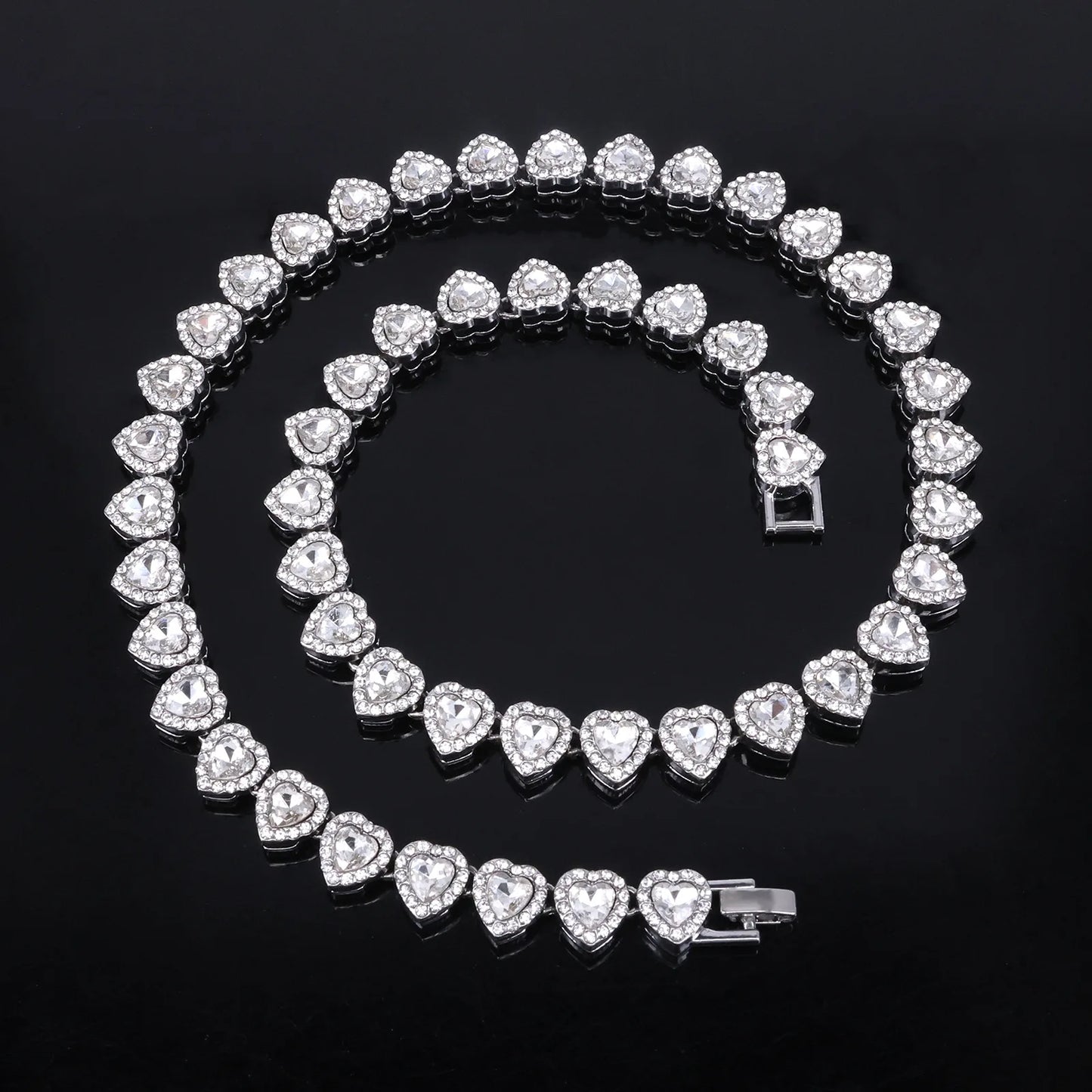 Heart Tennis Necklace & Bracelet Set