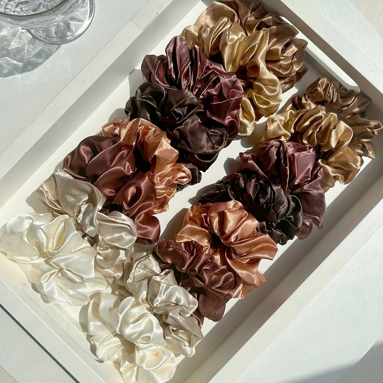 Satin Scrunchie Collection | 16-Piece Soft Hair Tie Set