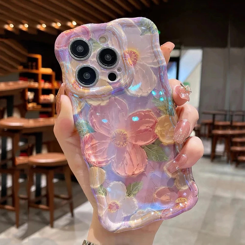 Vintage Floral Clear iPhone Case | Pink Blossom Aesthetic Case