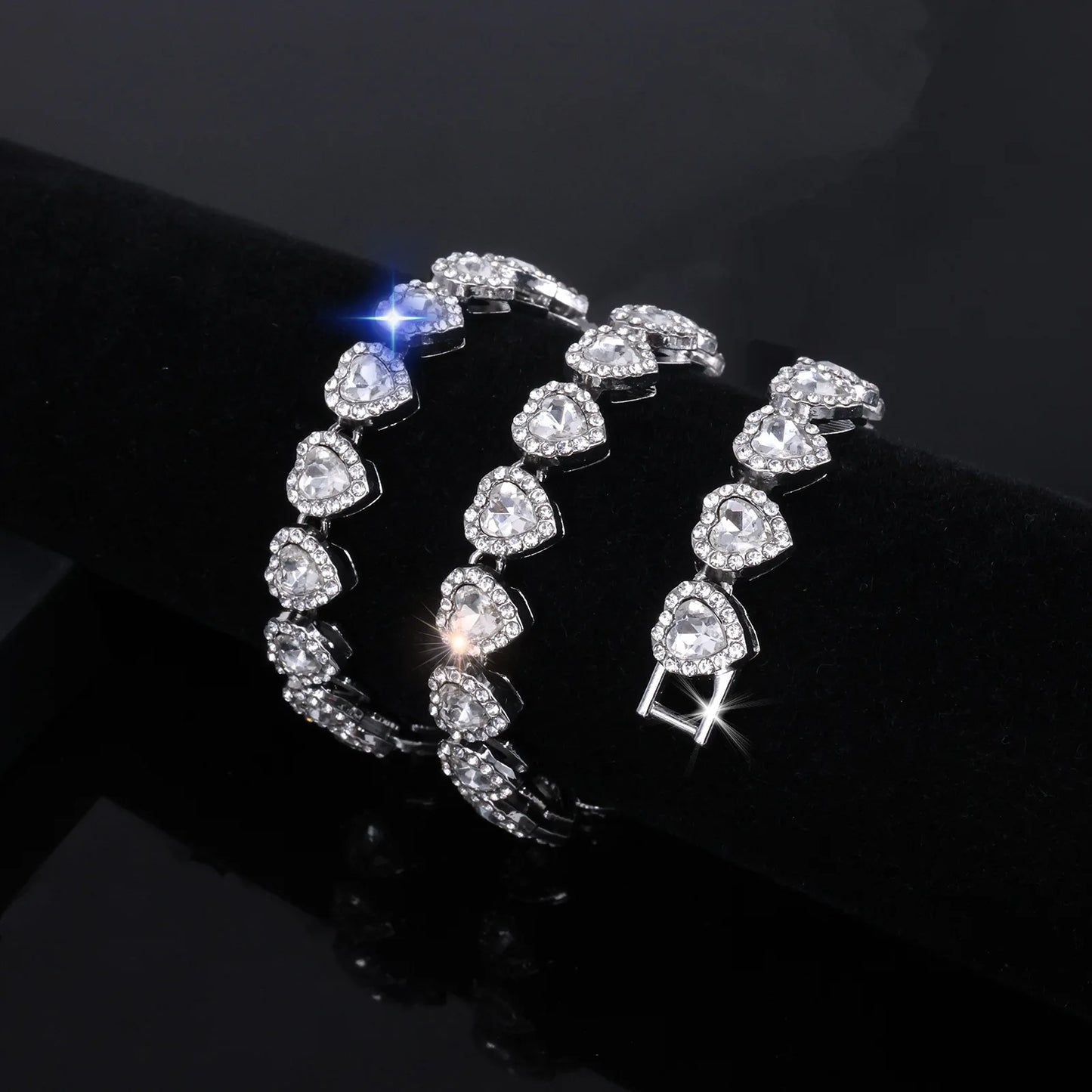 Heart Tennis Necklace & Bracelet Set