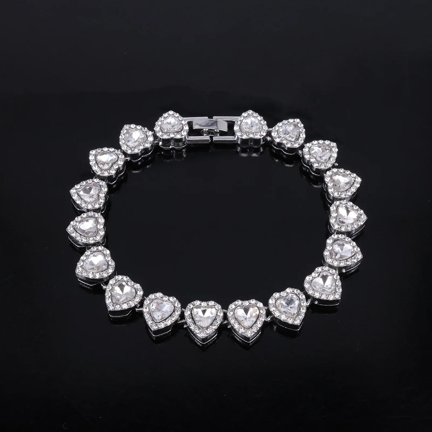 Heart Tennis Necklace & Bracelet Set