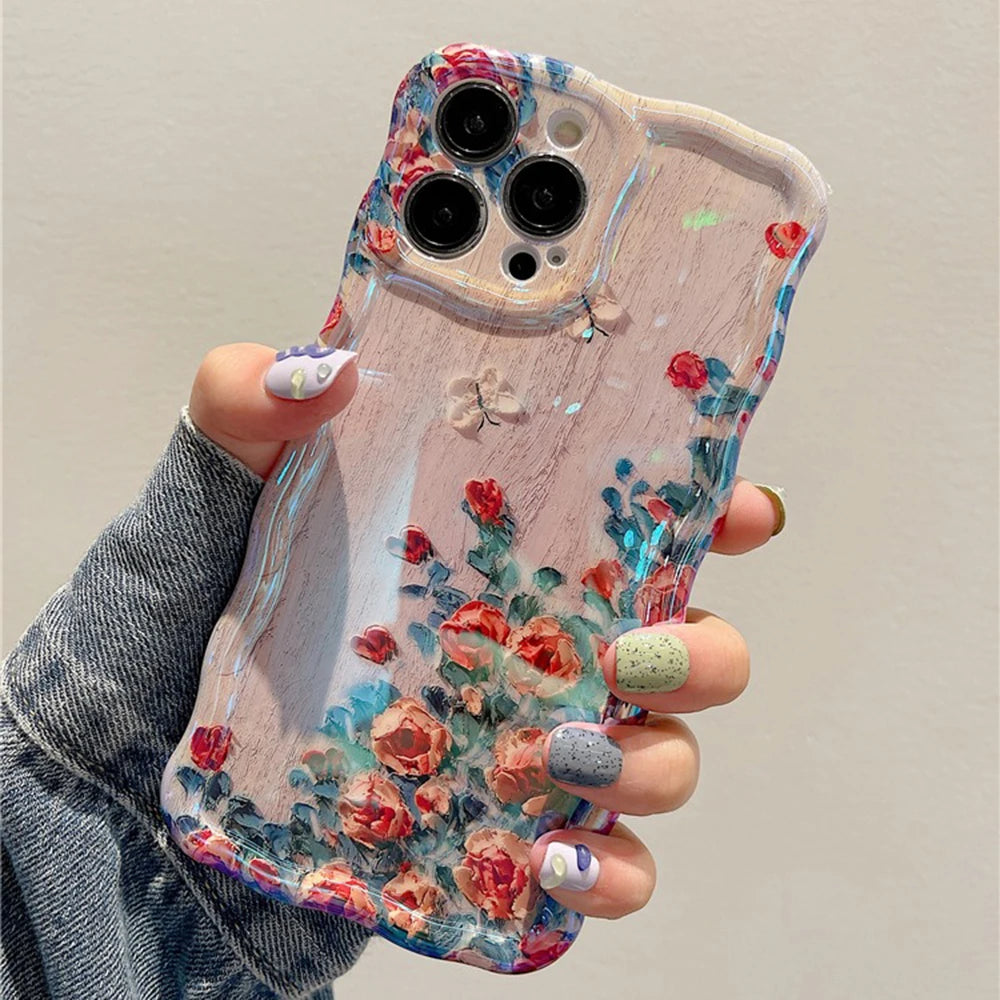 Vintage Floral Clear iPhone Case | Pink Blossom Aesthetic Case