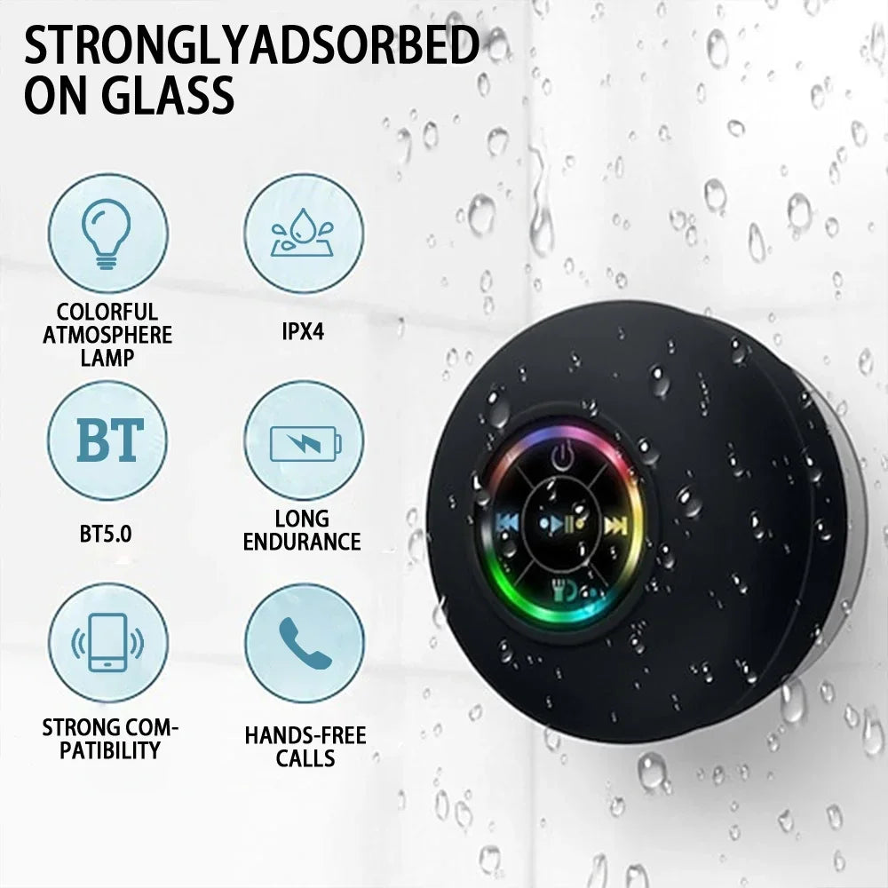 Waterproof Bluetooth Shower Speaker with Suction Cup