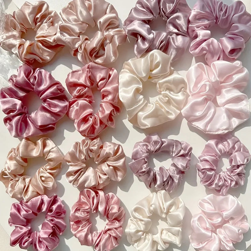 Satin Scrunchie Collection | 16-Piece Soft Hair Tie Set