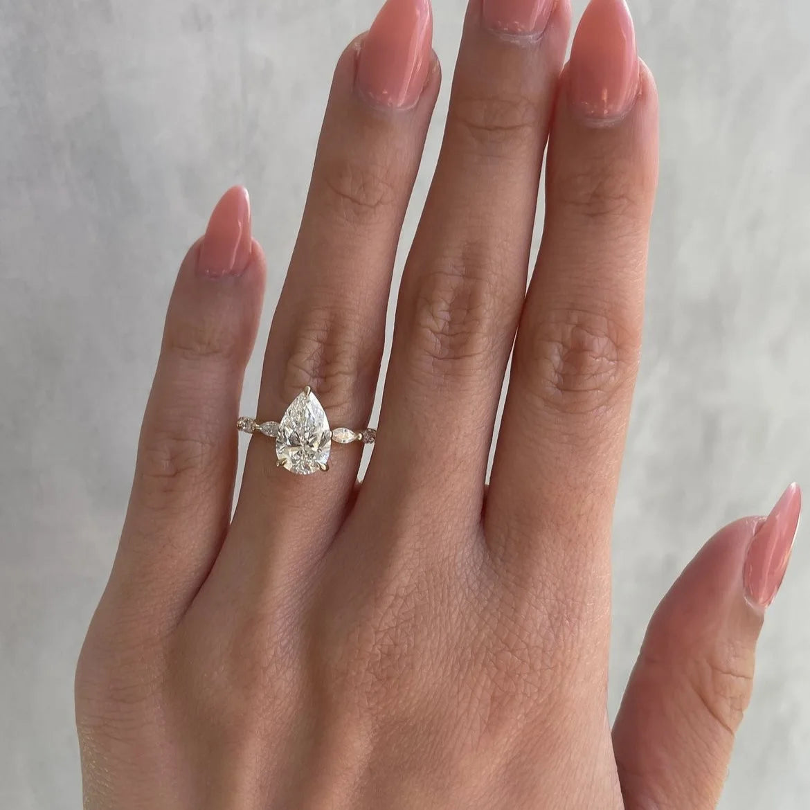 Amelia Pear Solitaire Ring