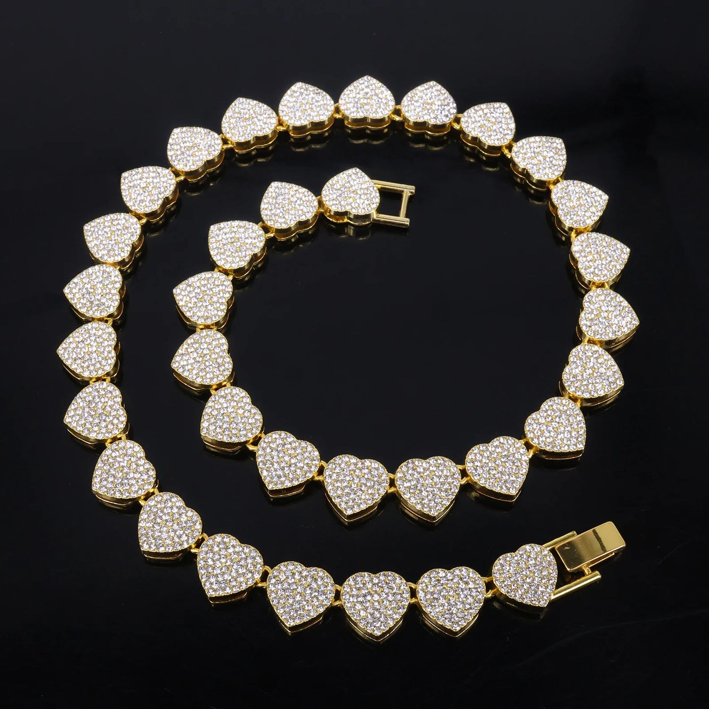 Heart Tennis Necklace & Bracelet Set