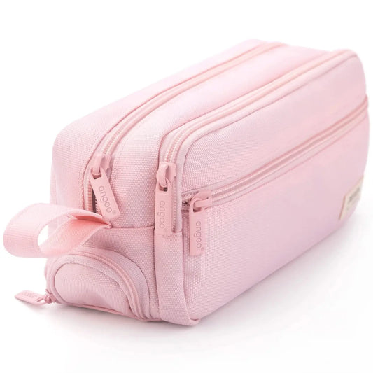 Pastel Double-Zip Pencil Pouch – Large Capacity School & Office Organizer