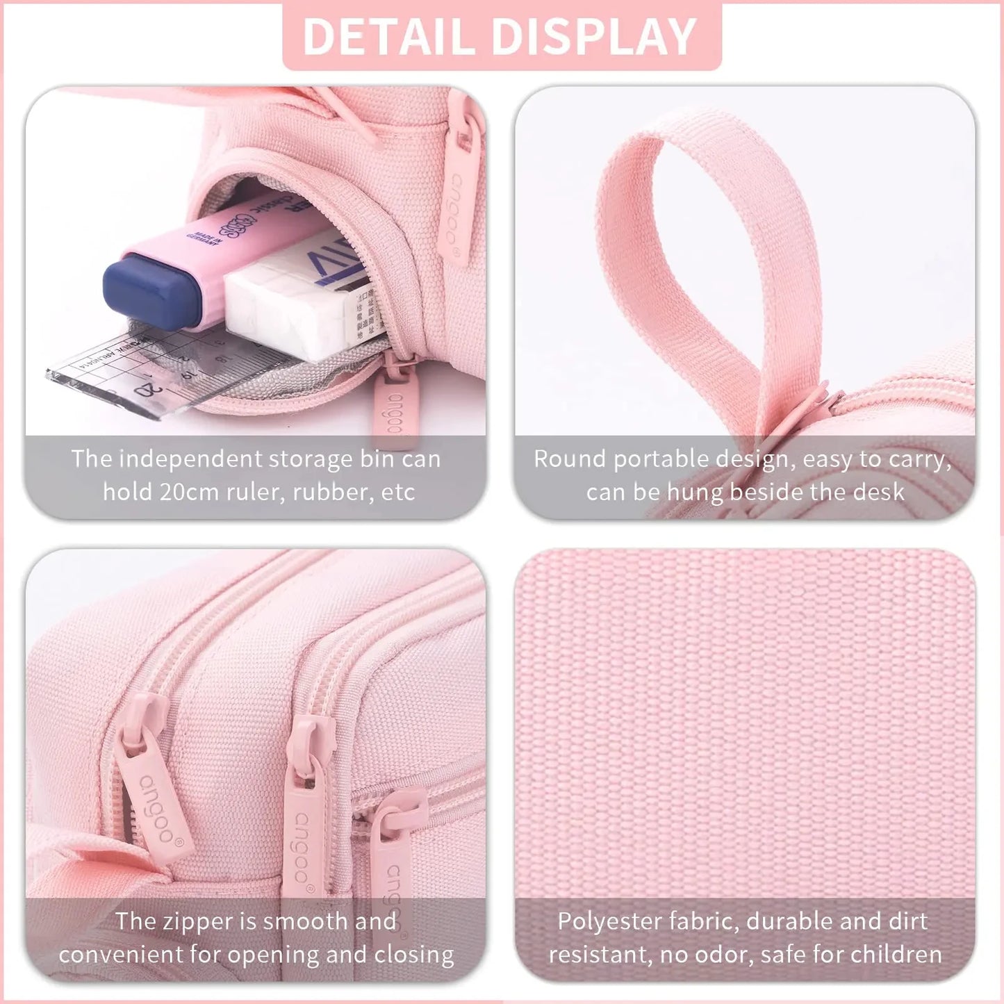 Pastel Double-Zip Pencil Pouch – Large Capacity School & Office Organizer