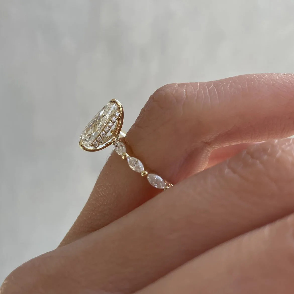 Amelia Pear Solitaire Ring