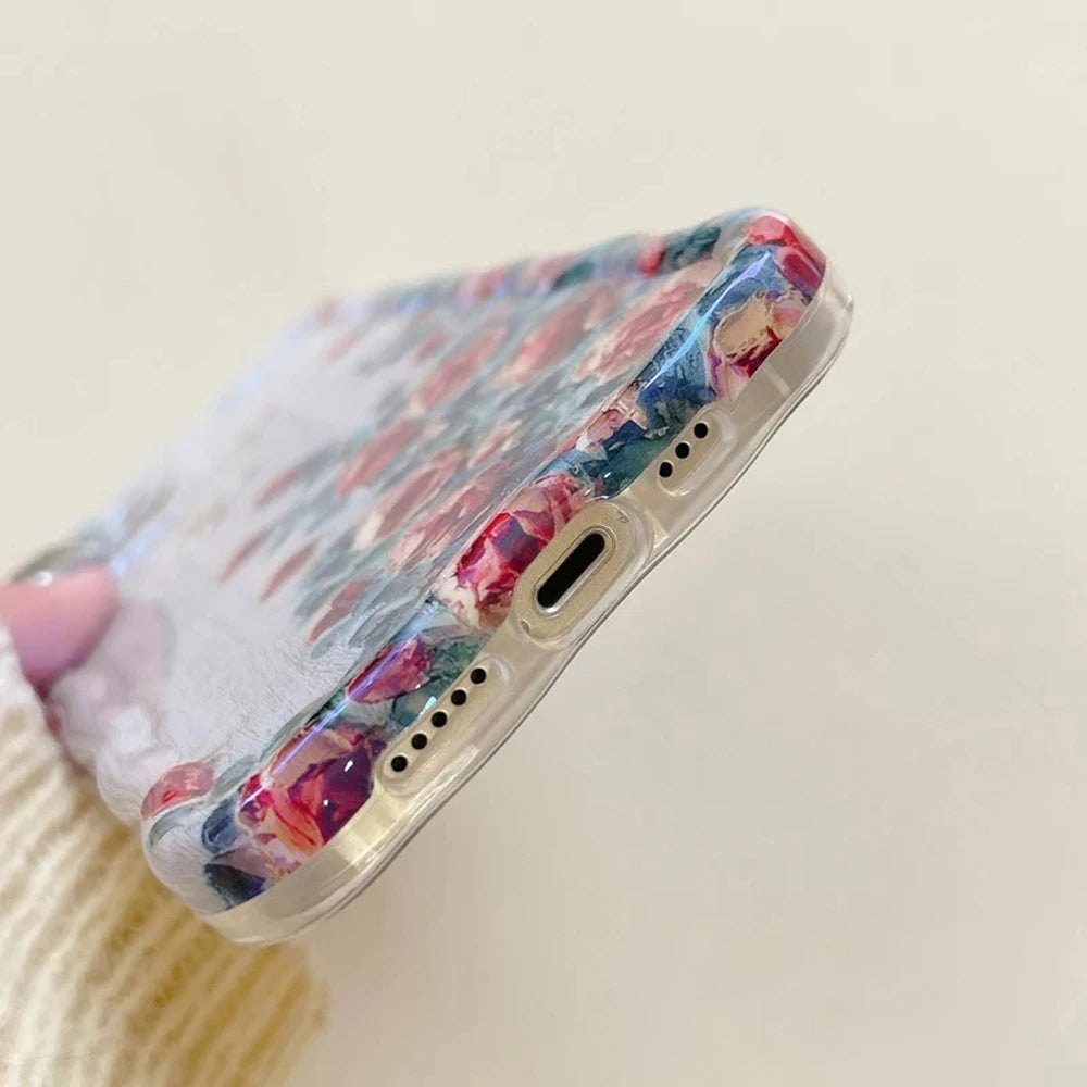 Vintage Floral Clear iPhone Case | Pink Blossom Aesthetic Case