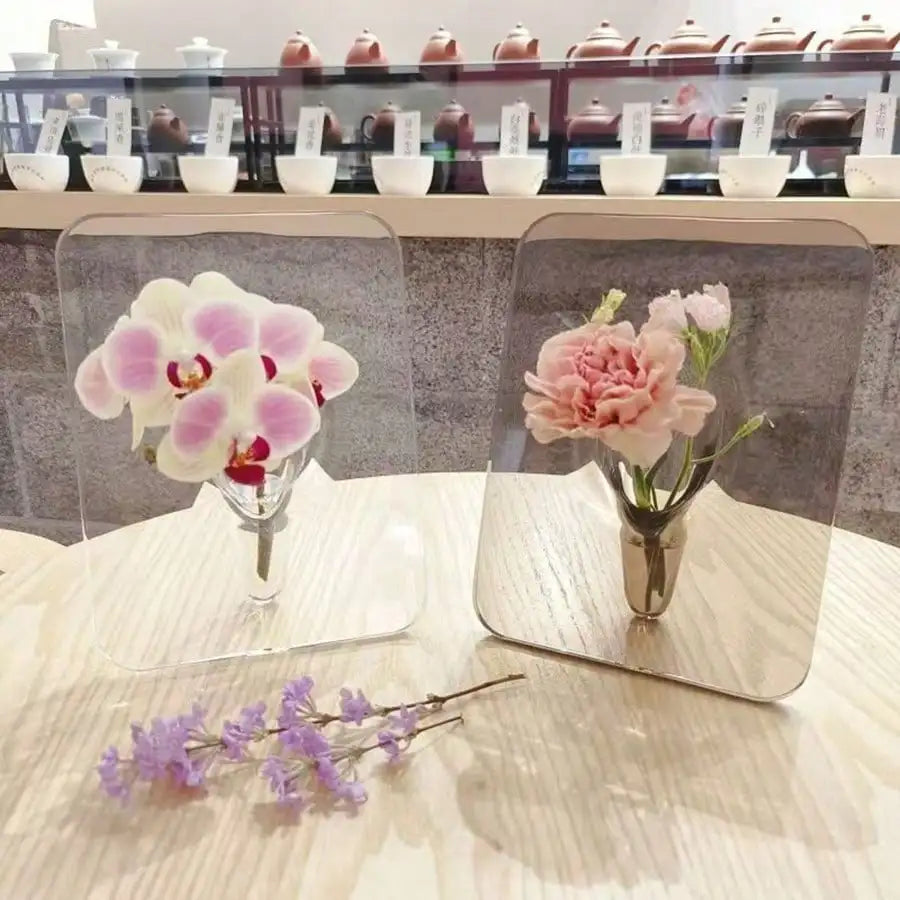 Modern Acrylic Frame Vase – Minimalist Floral Display for Home & Office
