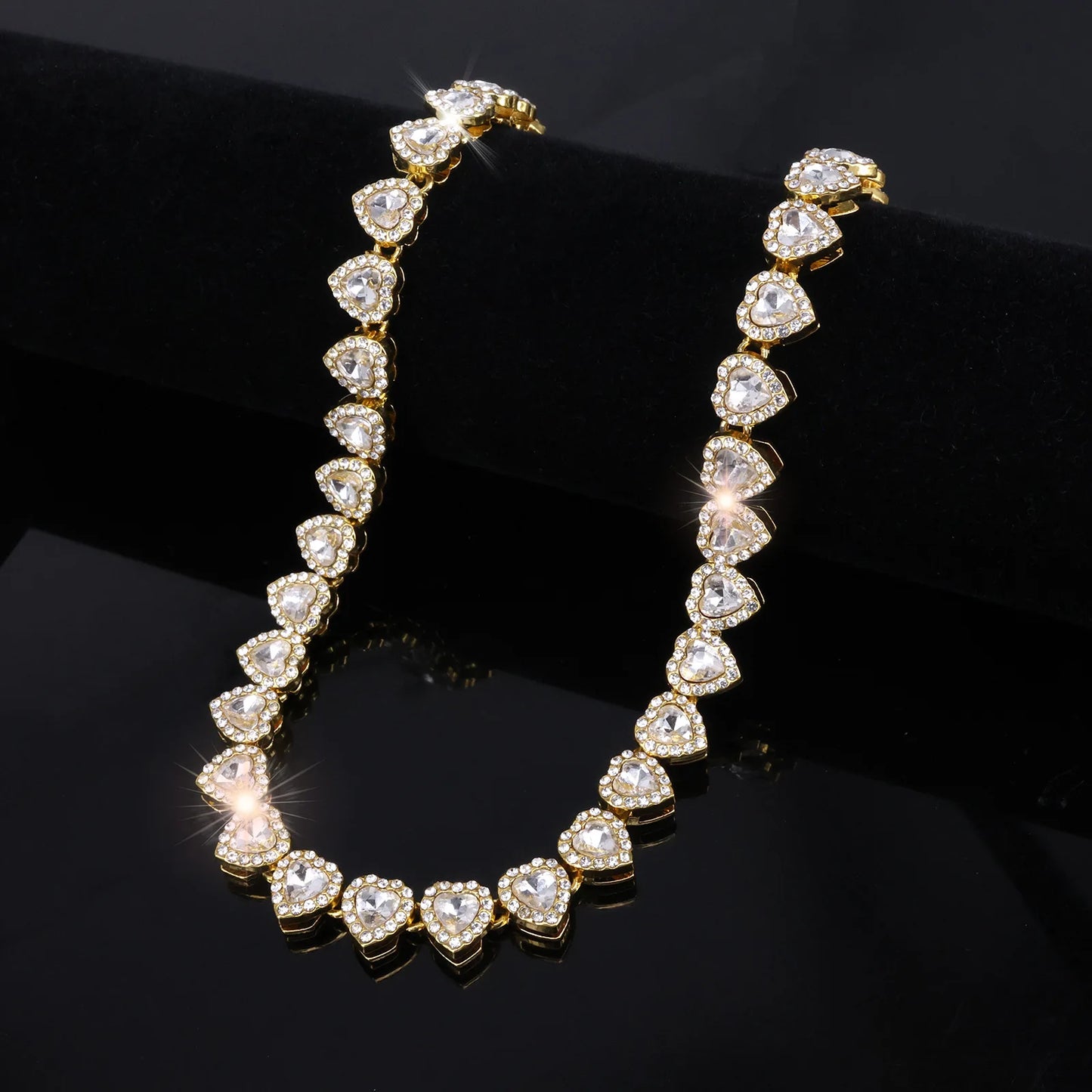 Heart Tennis Necklace & Bracelet Set