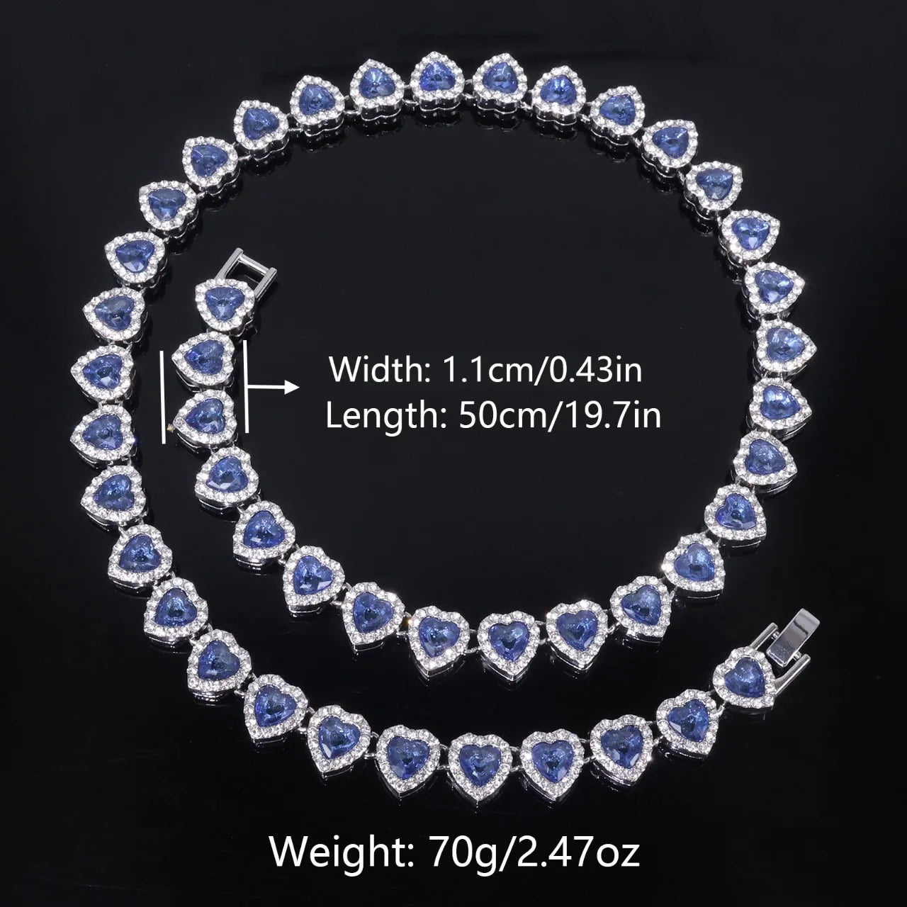 Heart Tennis Necklace & Bracelet Set