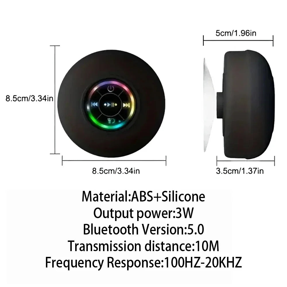 Waterproof Bluetooth Shower Speaker with Suction Cup