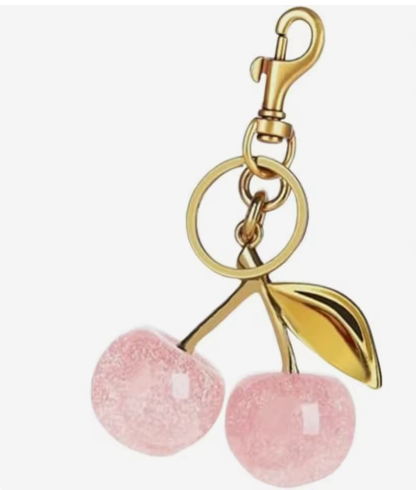 🍒 Sparkling Cherry Charm Keychain | Cute Kawaii Bag Charm | Cherry Purse Accessory | Available in Pink or Red