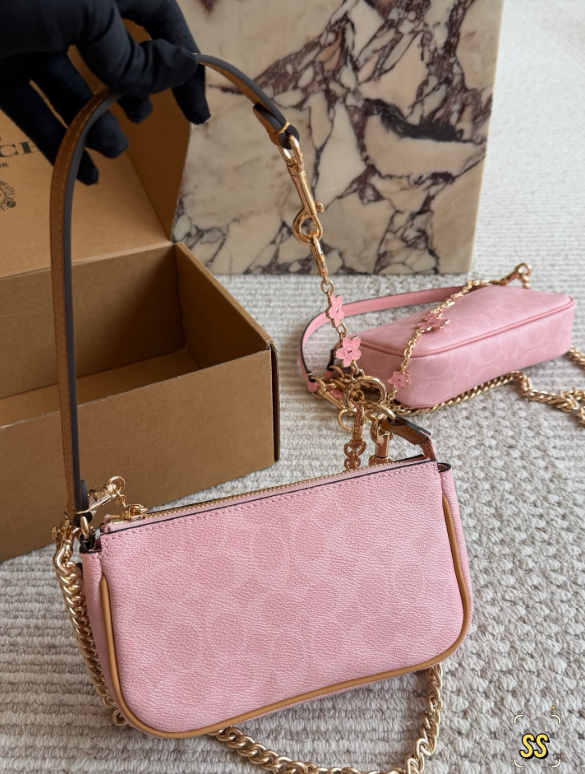 Pink Floral Signature Shoulder Bag