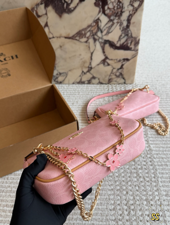 Pink Floral Signature Shoulder Bag
