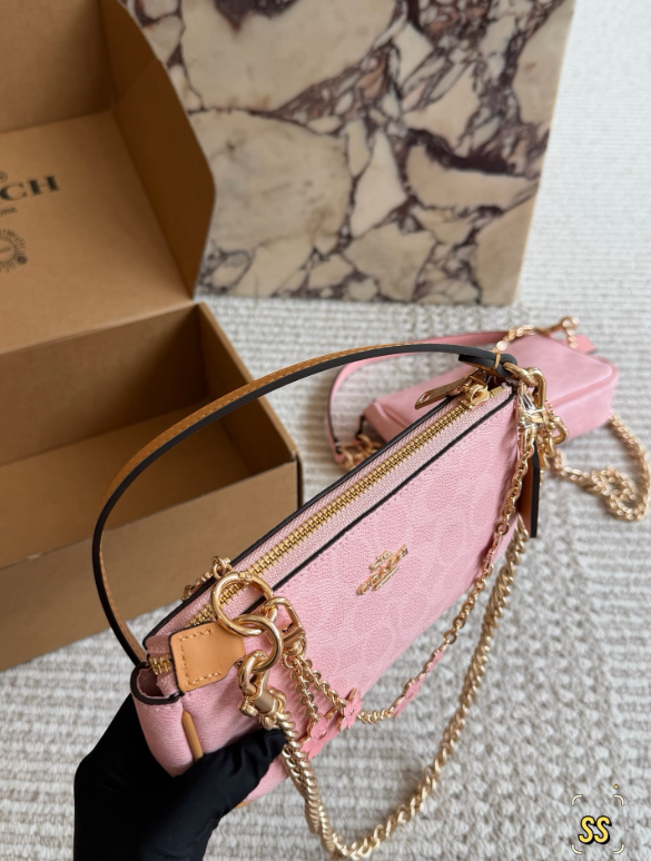 Pink Floral Signature Shoulder Bag