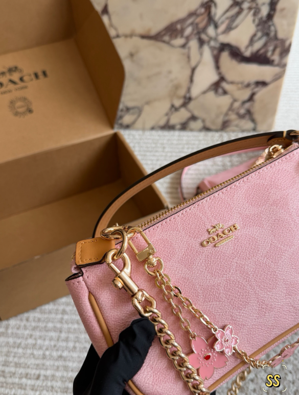 Pink Floral Signature Shoulder Bag