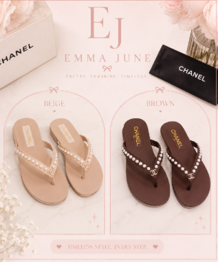 Pearl Embellished Sandals – Black