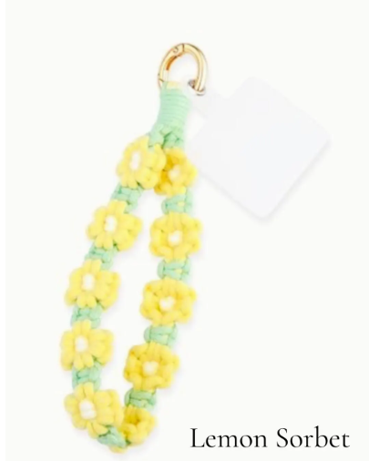 Crochet Daisy Wristlet Keychain | Floral Keychain | Cute Bag Charm | Flower Wrist Strap