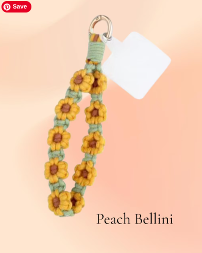 Crochet Daisy Wristlet Keychain | Floral Keychain | Cute Bag Charm | Flower Wrist Strap