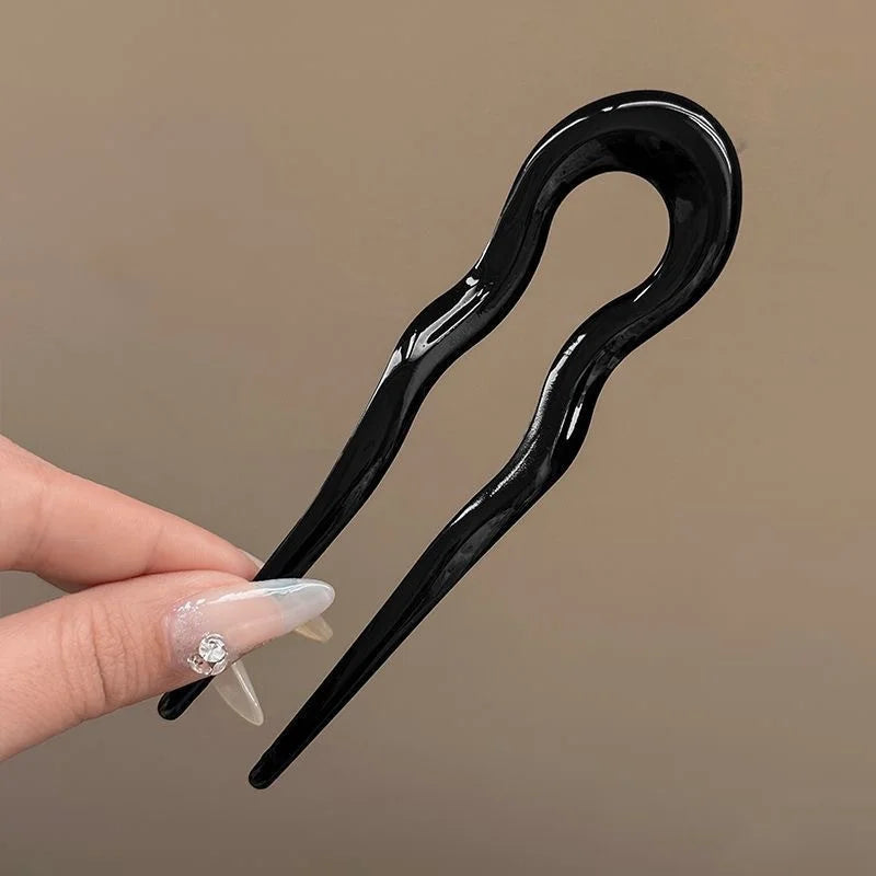 French Twist Hair Pin – Chic Tortoiseshell U-Shaped Hair Fork