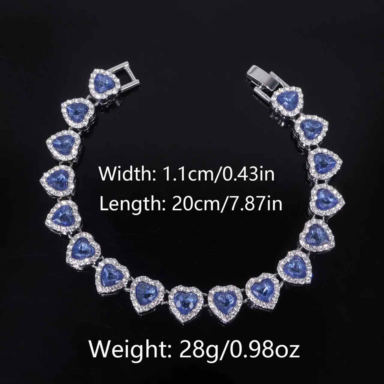 Heart Tennis Necklace & Bracelet Set