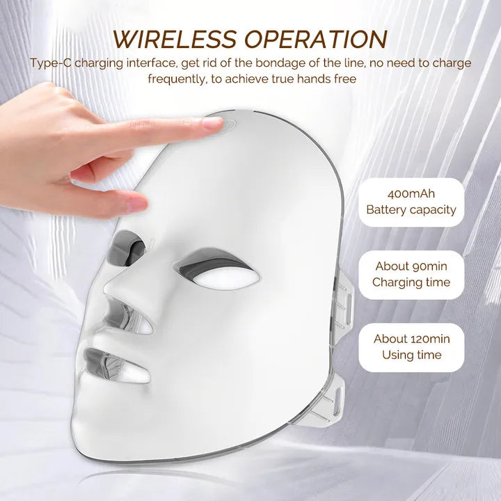 7-Color LED Light Therapy Face Mask | Rechargeable Skincare Mask