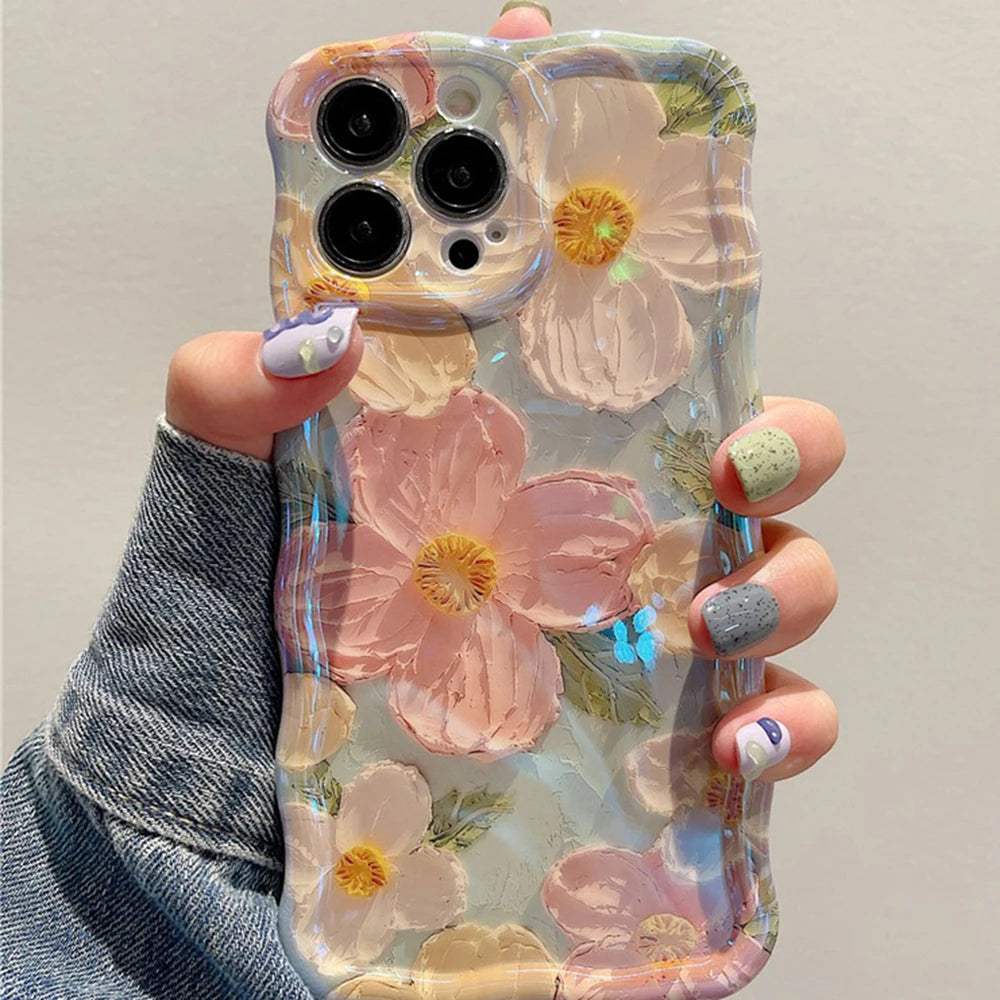 Vintage Floral Clear iPhone Case | Pink Blossom Aesthetic Case