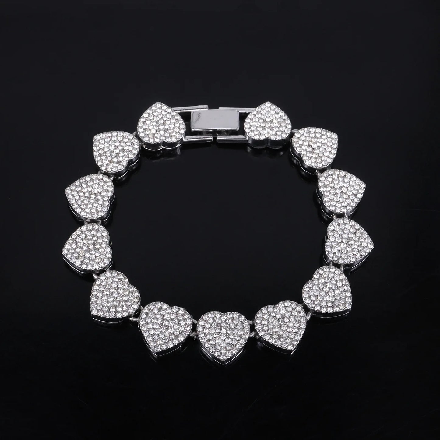 Heart Tennis Necklace & Bracelet Set