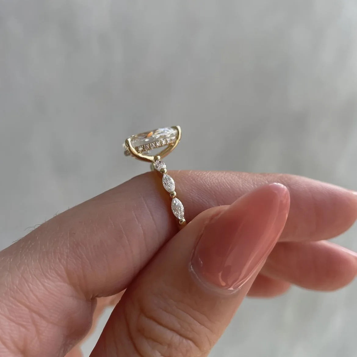 Amelia Pear Solitaire Ring