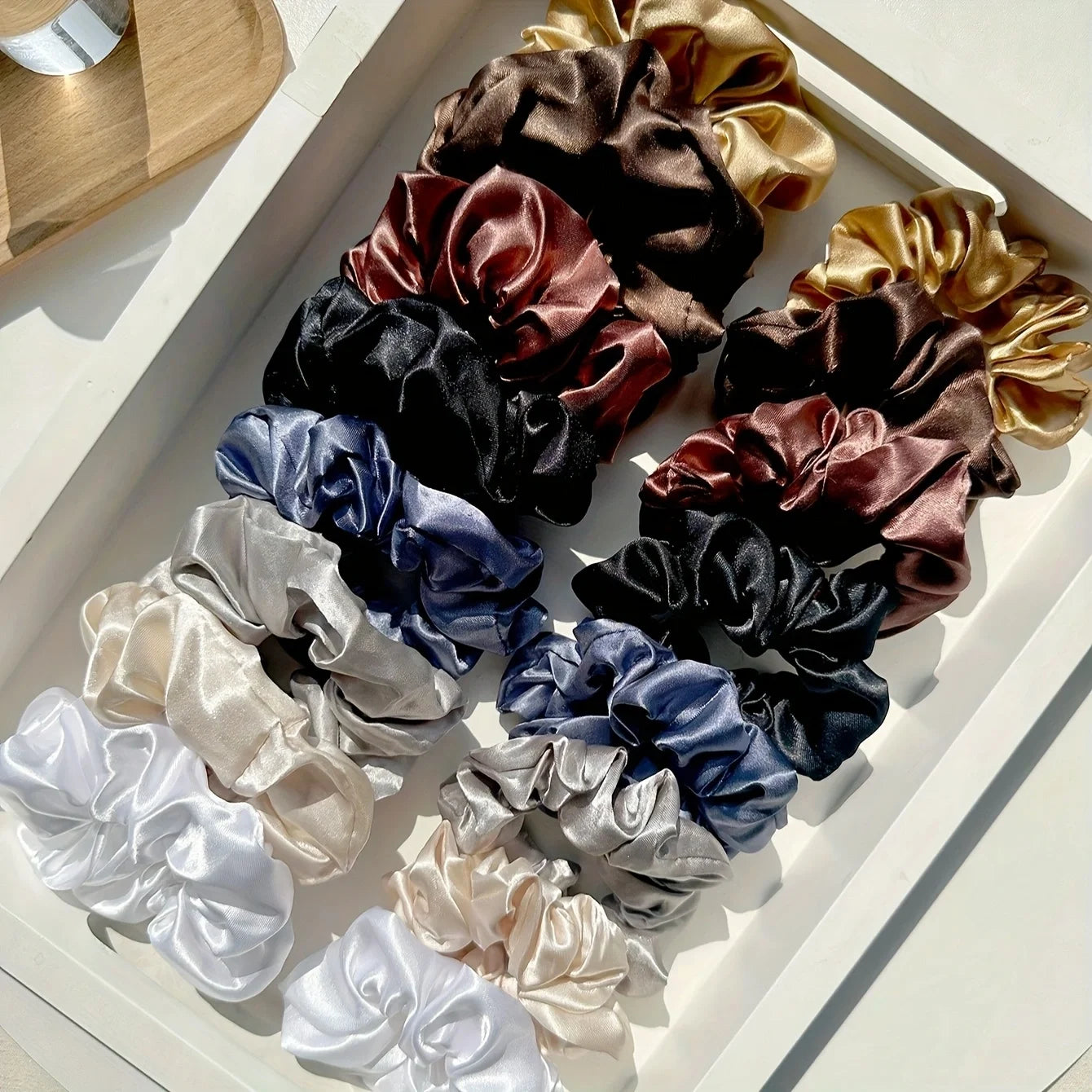 Satin Scrunchie Collection | 16-Piece Soft Hair Tie Set